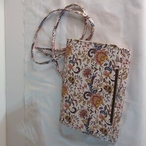 Flower print cross over bag